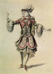 Kostümentwurf für einen männlichen Tänzer, ca. 1681